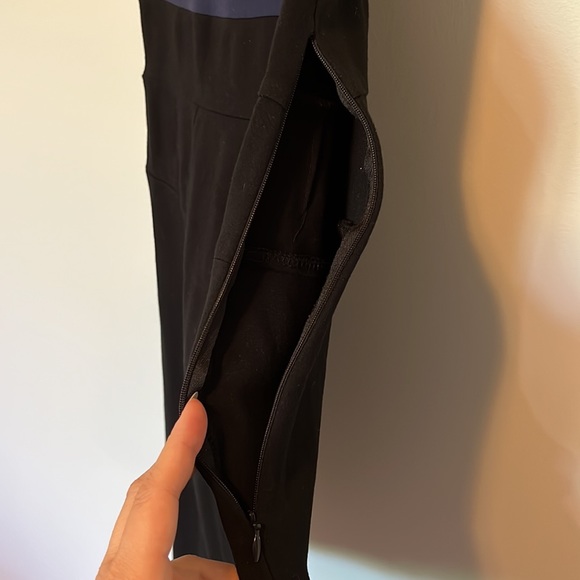 Theory size 4 viscose blue/black bodycon Marisca tank dress with side zip - Picture 4 of 9